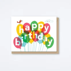 Birthday Balloon Kitty Card