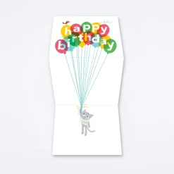 Birthday Balloon Kitty Card