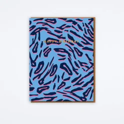 Blue Zebra Birthday Card