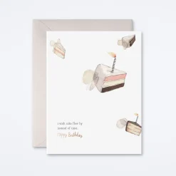 Flying Cake Birthday Card