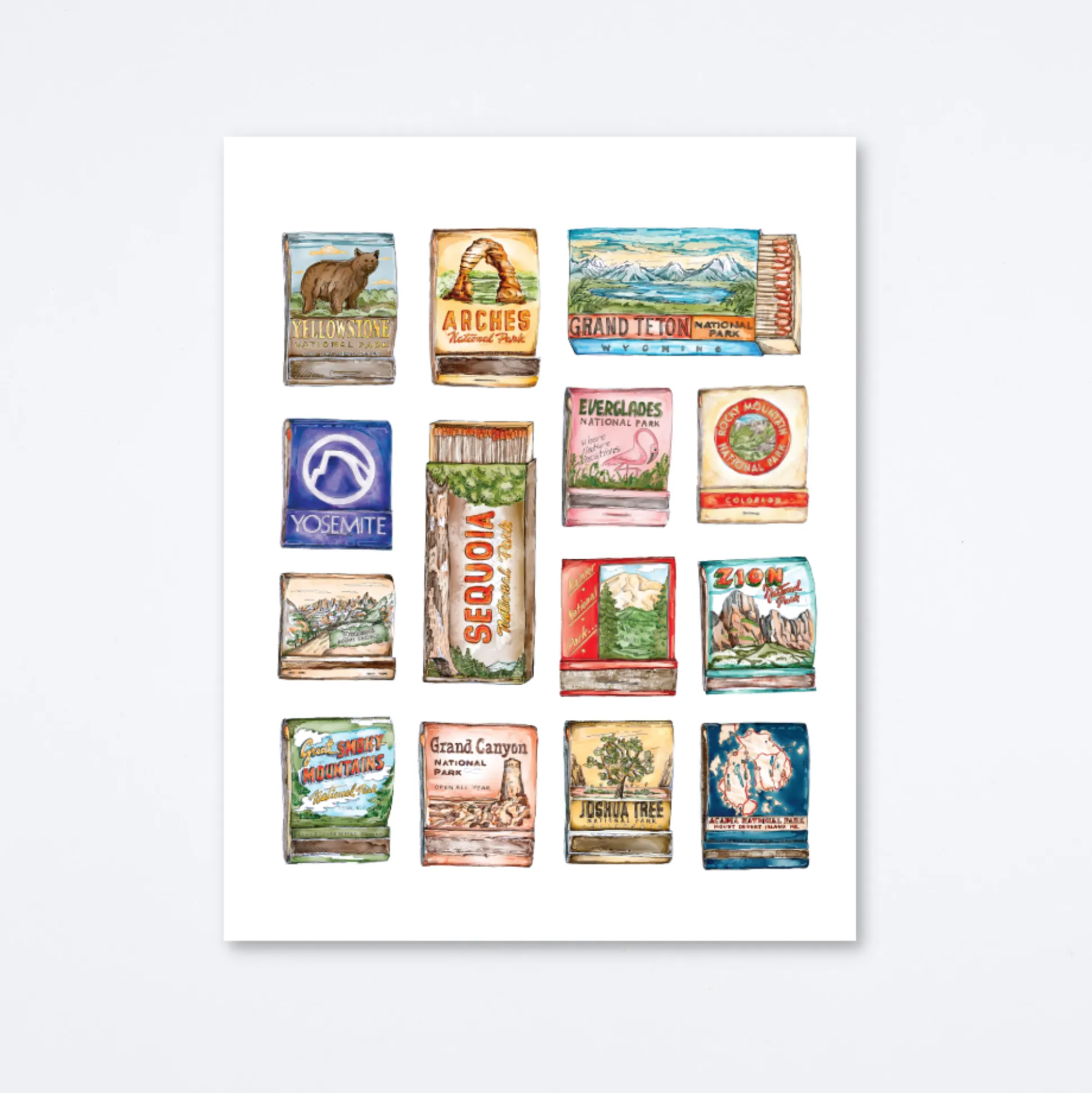 National Parks Collage Art Print