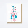 Tower of Birthday Birds Card