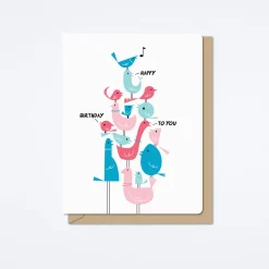 Tower of Birthday Birds Card