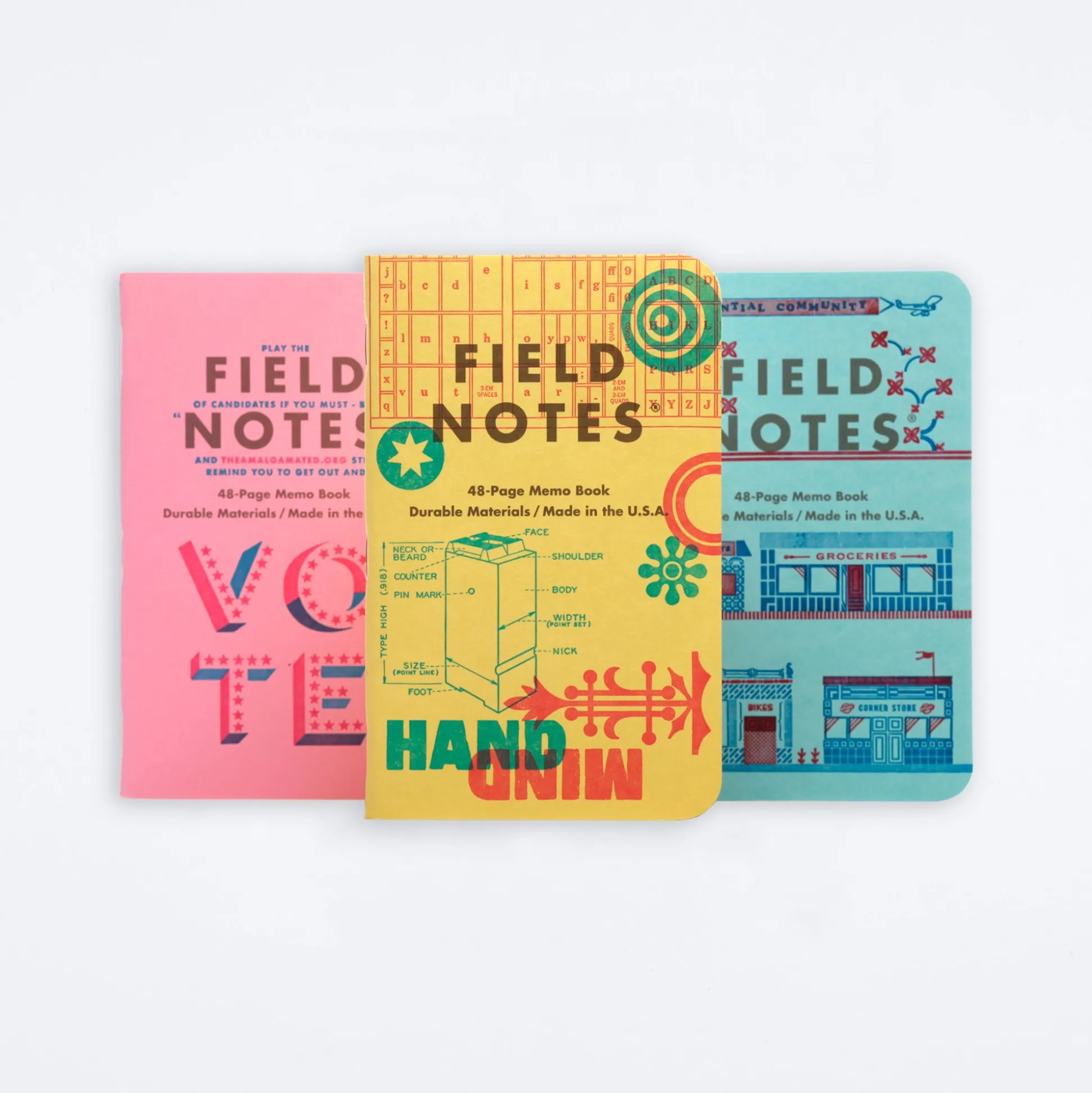 United States of Letterpress Notebook Set (Pack C)