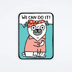 We Can Do It Pug Sticker